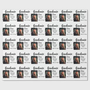 Graduation add name class of 20xx congrats add pho wrapping paper
