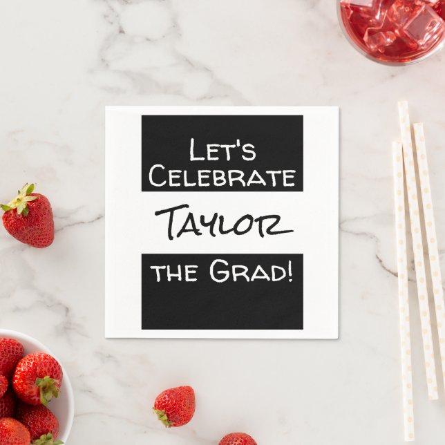 Graduation Add Name | Let's Celebrate the Grad Napkin (Insitu)