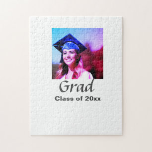 Graduation add name photo class year custom jigsaw puzzle