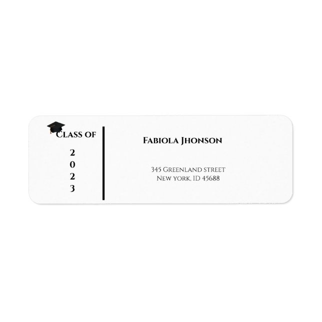 Graduation adress label 2023, Return adress label (Front)