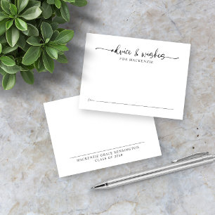 Graduation Advice and Wishes in Elegant Script Enclosure Card