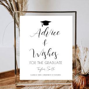 Graduation Advice & Wishes Grad Party Signage Poster