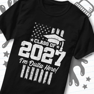 Graduation American Flag Senior Class of 2027 T-Shirt