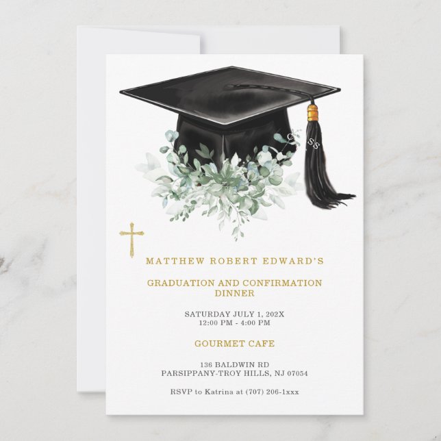  Graduation and Confirmation Dinner  Invitation (Front)