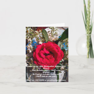 Graduation Anniversary Reunion Rose Photo Invitation