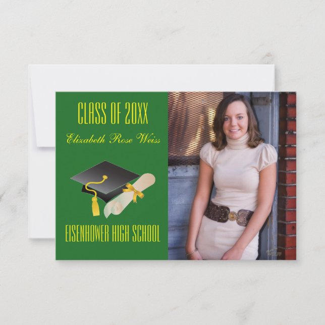 Graduation Announcement - 3x5 Cap & Diploma (Front)