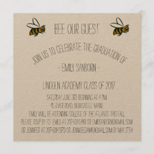 Graduation Announcement and Party Invite Bee Theme