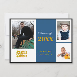 Graduation Announcement Blue Photo Invitation