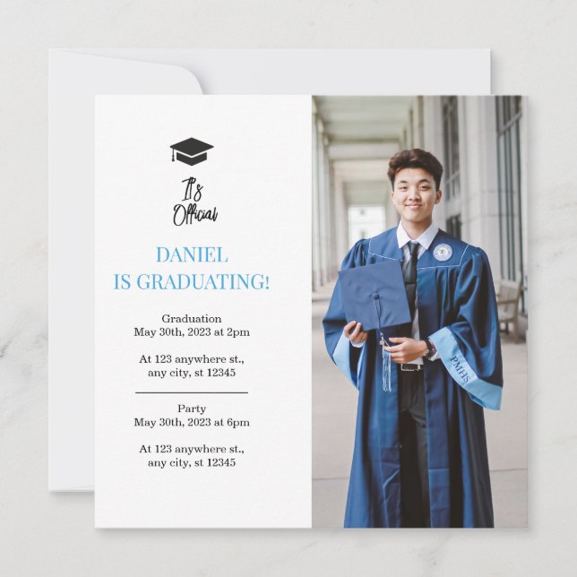 Graduation Announcement Card Graduation Invitation (Front)