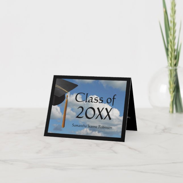 Graduation Announcement Cards, Blue Sky, Any Year (Front)