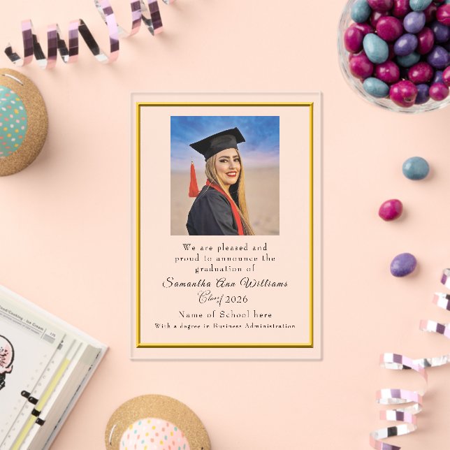 Graduation Announcement College acrylic card (Insitu (Celebration))