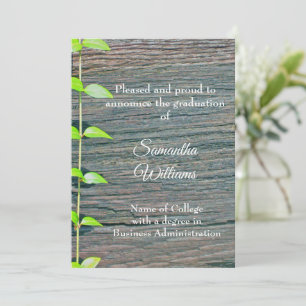 Graduation Announcement College, Rustic Card