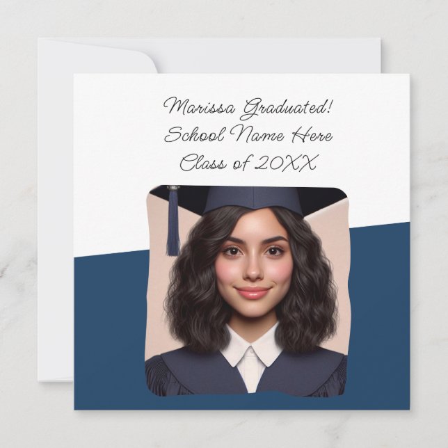 Graduation Announcement Custom Photo Typography (Front)