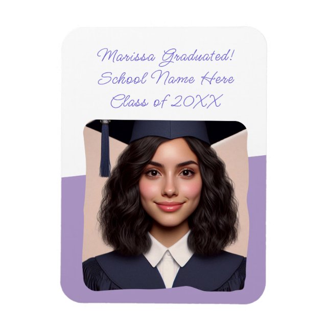 Graduation Announcement Custom Photo Typography Magnet (Vertical)