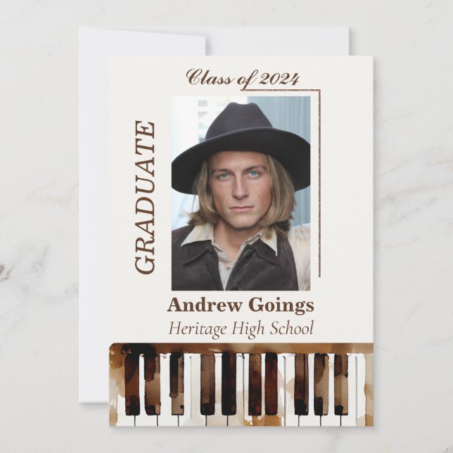 Graduation Announcement for Music Major (Front)