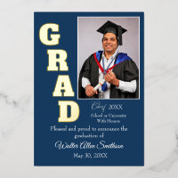 Graduation Announcement - Gold Foil with Photo    