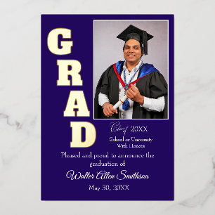 Graduation Announcement - Gold Foil with Photo