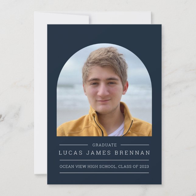 Graduation Announcement Grad Photo Card (Front)