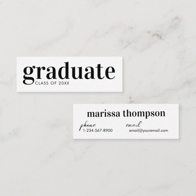 Graduation Announcement Graduate Business Card (Front/Back)