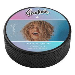 Graduation announcement hockey puck