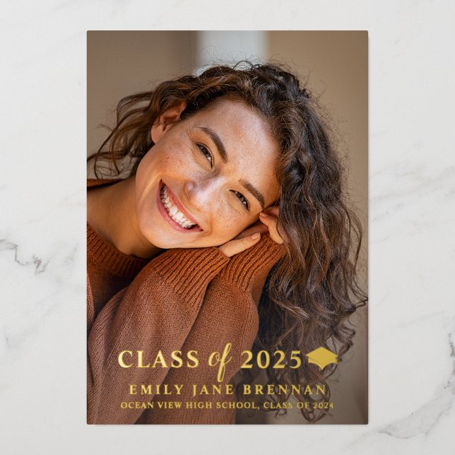 Graduation Announcement Invitation Grad Photo Card (Front)