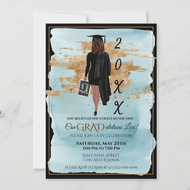 Graduation Announcement Invitation Light Skinned (Front)
