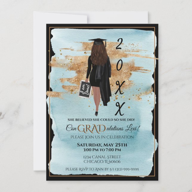 Graduation Announcement Invitation Light Skinned (Front)
