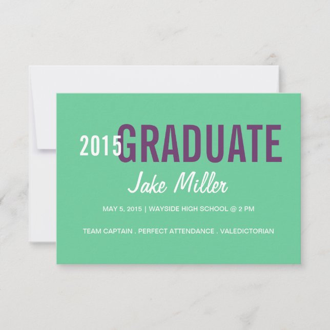Graduation Announcement/Invite | yr Photo|green Invitation (Front)