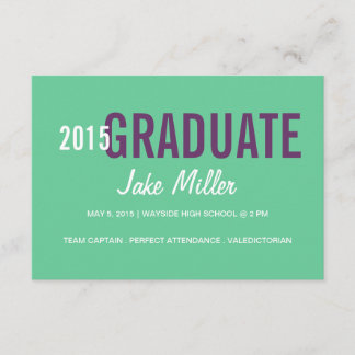 Graduation Announcement/Invite | yr Photo|green Invitation