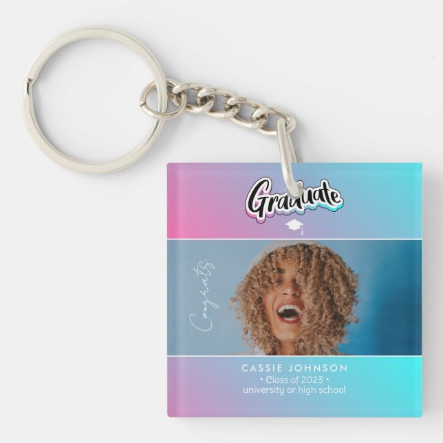 Graduation announcement key ring (Front)