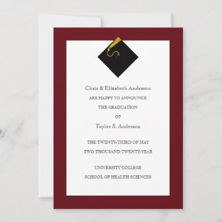 Graduation Announcement Maroon