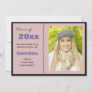 Graduation Announcement Mauve Photo Invitation
