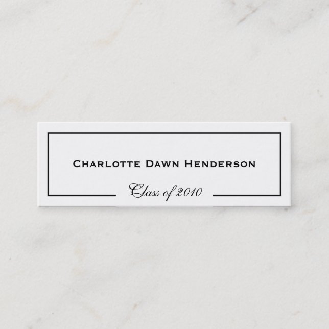 Graduation announcement name card border Class of (Front)