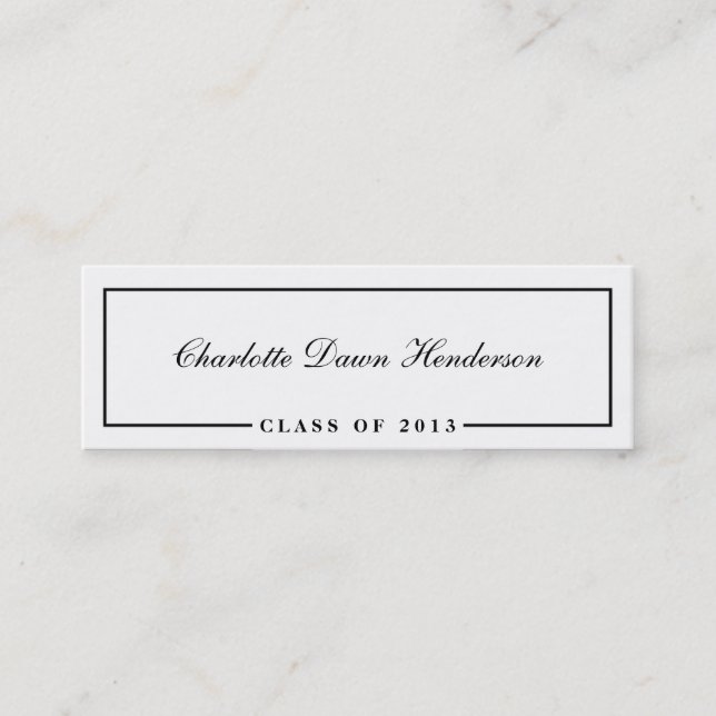 Graduation announcement name card border Class of (Front)