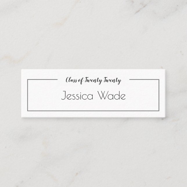 Graduation Announcement Name Card Minimal (Front)