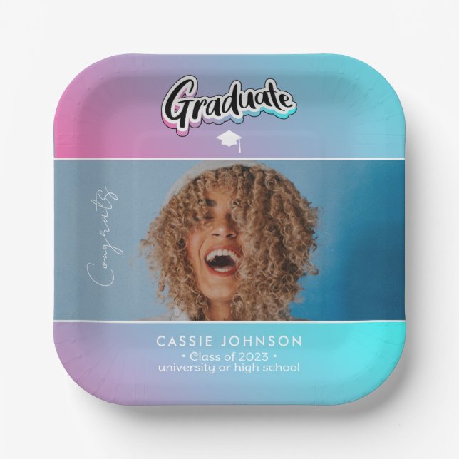 Graduation announcement paper plate (Front)