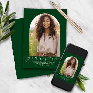 Graduation Announcement Photo Arch - Dk. Green