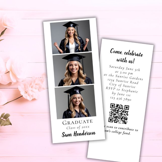 Graduation Announcement Photo Booth QR code Unique (Creator Uploaded)