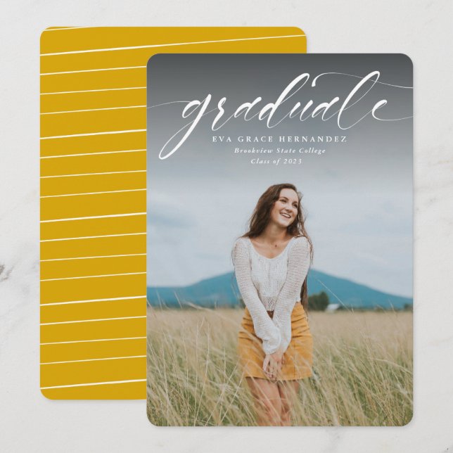 Graduation announcement photo card (Front/Back)