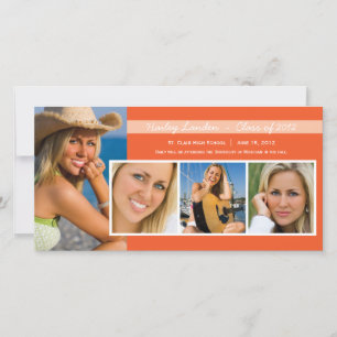Graduation Announcement Photo Cards Orange