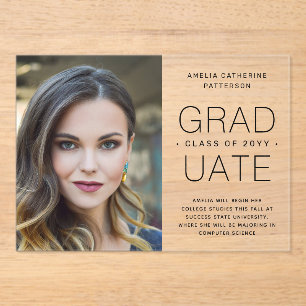 Graduation Announcement Photo Modern Minimalist