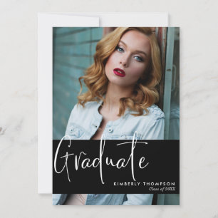 Graduation Announcement Photo Script Modern Simple