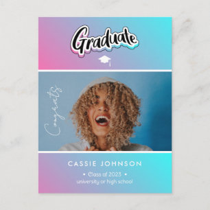 Graduation announcement postcard
