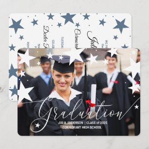 Graduation Announcement with Stars Graduate Photo