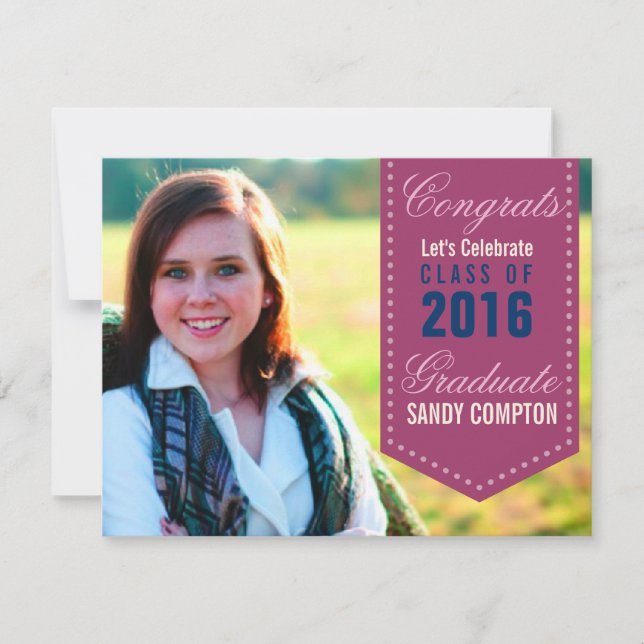 Graduation Annouoncement Invite Ribbon Banner (Front)