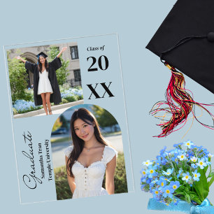 Graduation Arch Photo Collage Trendy Modern Party Acrylic Invitations