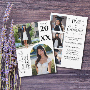 Graduation Arch Photo Collage Trendy Modern Party Invitation