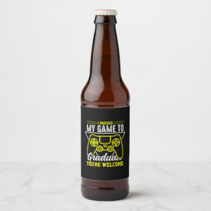Graduation Art   I Paused My Game To Graduate Beer Bottle Label
