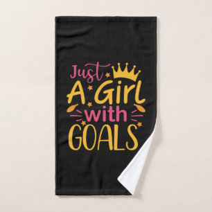 Graduation Art Just A Girl With Goals Hand Towel