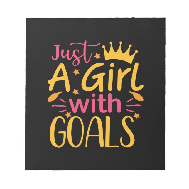 Graduation Art | Just A Girl With Goals Notepad (Front)